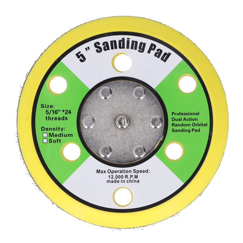 5in Sanding Pad PU Backing Plate Pneumatic Sander Buffer 12000RPM