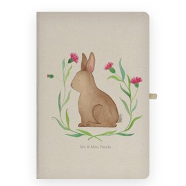 Mr. & Mrs. Panda DIN A4 Cotton Notebook Rabbit Sitting - Writing Book, Rabbit, Cladder, Easter, Easter Nest, Easter Bunny, Writing Book, Notebook, Love, Notes, Journal, Easter Gifts