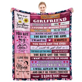 to My Girlfriend Blanket Girlfriend Gifts I Love You Blessing Sweet Sayings QuoteThrow Blankets Birthday Gifts for Her Anniversary Present Soft Blankets for Bed Sofa and Couch (purple, 60"x50")
