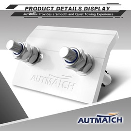 AUTMATCH Hitch Tightener Anti-Rattle Clamp, Heavy Duty Hitch Stabilizer for 1.25 and 2 inch Trailer Hitches, Rubber Isolator and Anti-Rust Double Coating Protective, White