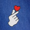 Finger Heart Sign Fabric Patch for Iron-On or Sew On