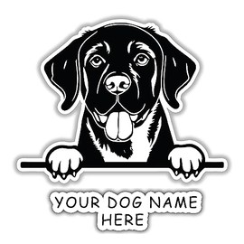 Customize Pet Sticker Decal With Your Dog Name | Custom Drawn Pet Decals For Your Car, Truck, SUV, Window, Laptop, Water Bottles, Phones And Wall 5 Inch (labrador retriever 2)