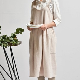 Linen apron (Type B), cafe apron, kindergarten apron, modern apron B (mint) / 린넨 앞치마(B타입) 카페앞치마 에이프런 유치원앞치마, 모던앞치마 B(민트)