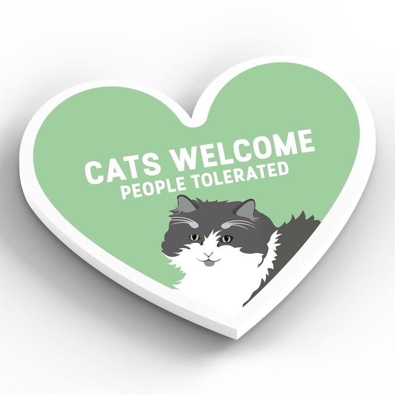 Global Designs Grey And White Cats Welcome People Tolerated Katie