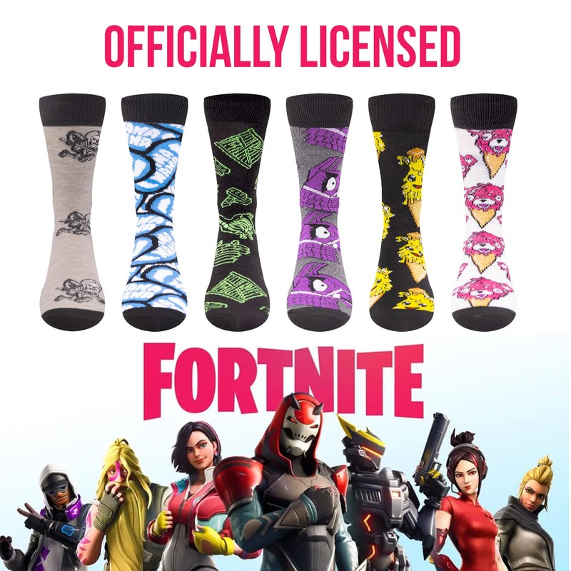 FORTNITE Fun: 6-Pack High Socks for Boys and Teens –