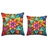 Groovy Retro Psychedelic Hibiscus Flowers Throw Pillow