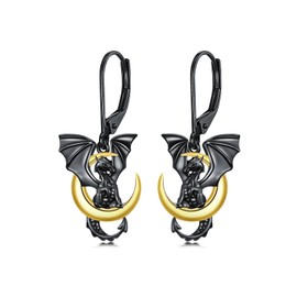 Seiyang Dragon Dangle Earrings 925 Sterling Silver Dragon Jewellery for Women Daughter Black