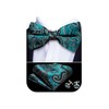 Barry.Wang Teal Black Bow Tie Set Men Paisley Silk Pre-Tied