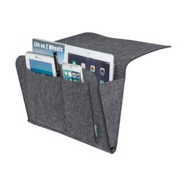 iBeani Felt Caddy Multi Bedside Pocket Organiser Slate Grey, 32cm x 22cm x 3cm