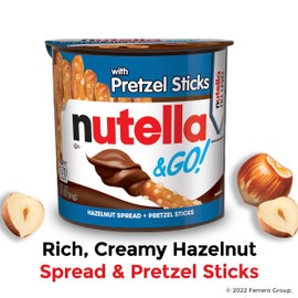 Nutella & GO! Bulk 24 Pack, Hazelnut and Cocoa Spread with Pretzel Sticks, Stocking Stuffers, Snack Cups, 1.9 oz Each​