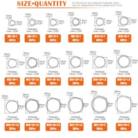 Rustark 470Pcs [18 Sizes] Automotive Aluminum Metric Oil Drain Plug Gasket Flat Washer Assortment Kit - M6 M8 M10 M12 M14 M16 M18 M22 M24