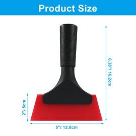 Hordion 2 Pcs Small Squeegee 5 Inch, Rubber Window Tint Squeegee Mini Wiper for Car Windshield Mirror Shower Auto Cleaning, Red