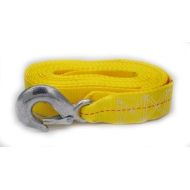 Yellow Trailer Winch Replacement Strap 2" x 20' and Safety Hook for Large Boats, Jet Ski, Wave Runner, Towing, Heavy Duty Equipment or Flat Bed Tie Down (Up to 10,000 lbs)