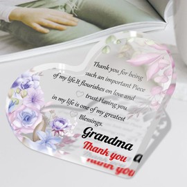 Saeifin Gifts for Grandma, Grandma Happy Birthday Gifts from Daughter Son,Cute Gifts for Grandma, Mother's Day Gifts for Grandma- Acrylic Sign Table Decor for Home