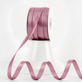 MEEDEE Rose Satin Ribbon 3/8 Inch Lux Double Sided Satin 100 Yards Roll Thin Rosy Mauve Ribbon for Gift Wrapping, Party Supply, Birthday, Baby Shower, Wedding, DIY Crafts, Festival Supplies