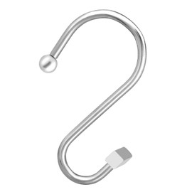 Gracelife Shower Curtain Decorative Hook Modern Square T Bar Shape Shower Hooks Hangers Rust Proof Shower Curtain Rings for Bathroom (Chrome)