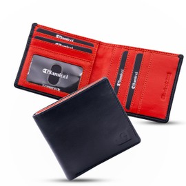 Glamicci RFID Protected High Capacity Card Wallet for Men | Slim Wallet for Men & Minimalist Wallet RW5BK-OG (Black & Orange)