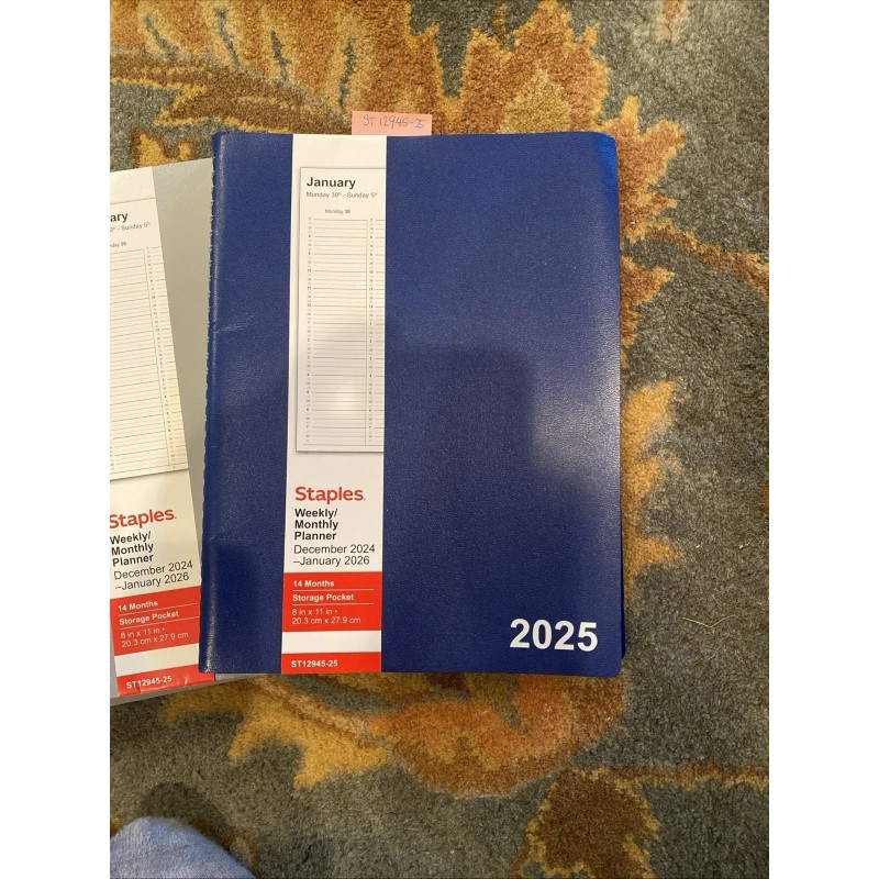 Staples Dec 24-jan 26 14 Month Planner 8.5" x 11"