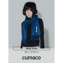 cumaco C-A0011B 25 Colors 100% Cashmere Scarf, Solid, Solid Color, Women's, Men's, Unisex, 72.8 x 11.8 inches (185 x 30 cm), Large, Stole, 14. deep blue