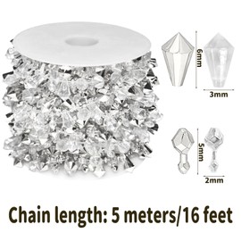 Christmas Tree Pearl Garland, 5 m Garland, Christmas Garlands, Christmas Garland for Christmas Tree Decorations - Decoration for Advent Wreath (Silver)