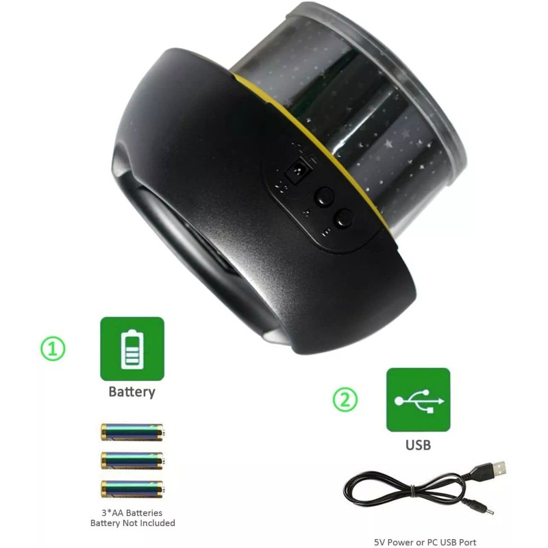 Elmchee Magic Diamonds Projection Lamp Star Universe Night Light Colorful