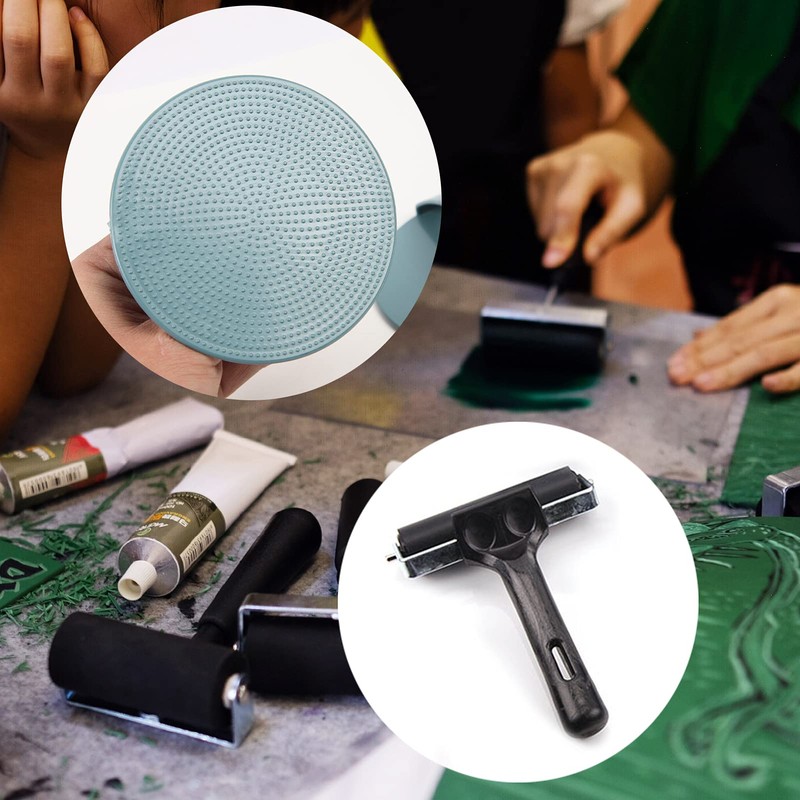 4-Inch Rubber Brayer Roller & 4-Inch Rubber Brayer Roller for