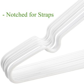 Tosnail 50 Pack 16-Inch Stainless Steel Wire Metal Hangers Non-Slip Clothes Hangers Space Saving Closet Organizer, White