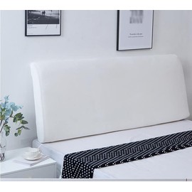 APTBJKUiU Copritestiera matrimonial, coprispalliera letto matrimoniale elasticizzata, 360° full surround, compatible with UNA varietà di Testiere, easy to install, bianco 180 cm (application a