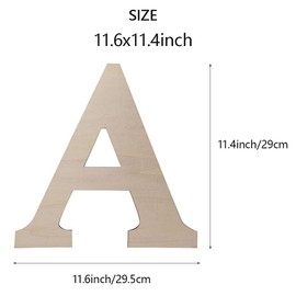 Focal20 Wooden Greek Letters, Unfinished 11 Inch Alphabet for DIY Crafts, Wood Letters Wooden Alphabets Letter Craft Pieces for DIY Display Decor (A) 12 Inch