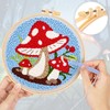 JSRQT Punch Needle Embroidery Starter Kits Mushroom Beginner Rug Hooking