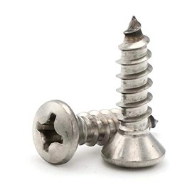 Phillips Oval Head Sheet Metal Screws 18-8 Stainless Steel - #6 x 1-1/2" Qty-250