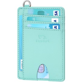 FurArt Slim Credit Card Holder, RFID Blocking Wallet, Minimalist Credit Card Holder for Men and Women, Sea blue, S, Minimalist