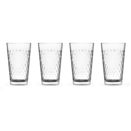 North Mountain Supply Diamondback Cider/Beer Glasses, Stackable - Great for Ciders and Fruity Beers - 11 ounces - Set of 4