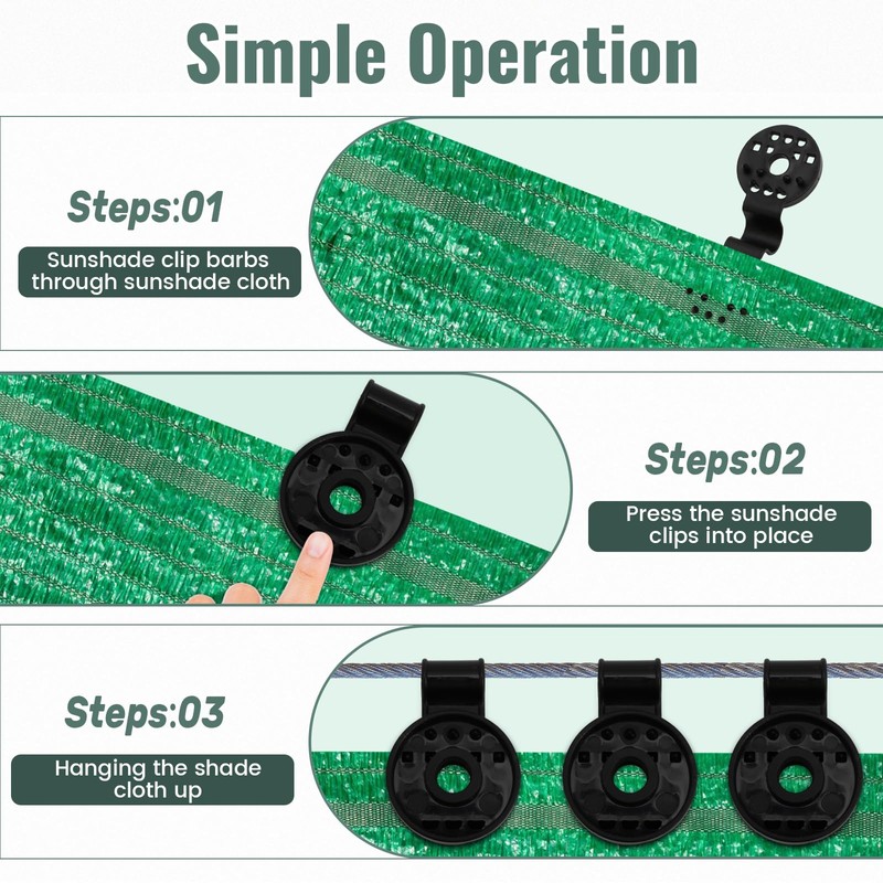 Pack of 30 plastic clips, awning, black special clip with