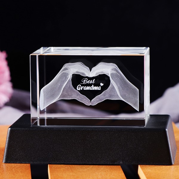 Crystal Gifts for Grandma from Grandchildren, Engraved Best Grandma Ornaments