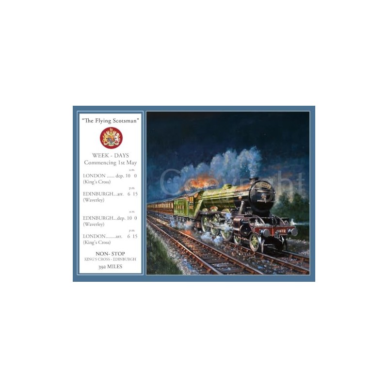 Flying Scotsman Steam Train Surperb Designed Metal Sign-3
