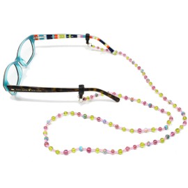 Peeper Keepers Eyeglass Chain, Marble Glass Beads Cord, Sunglasses Holder, Eyeglass Necklace for Women, Pink
