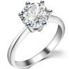 925 Sterling Silver 4 Carat Cubic Zircon Simulated Diamond Solitaire
