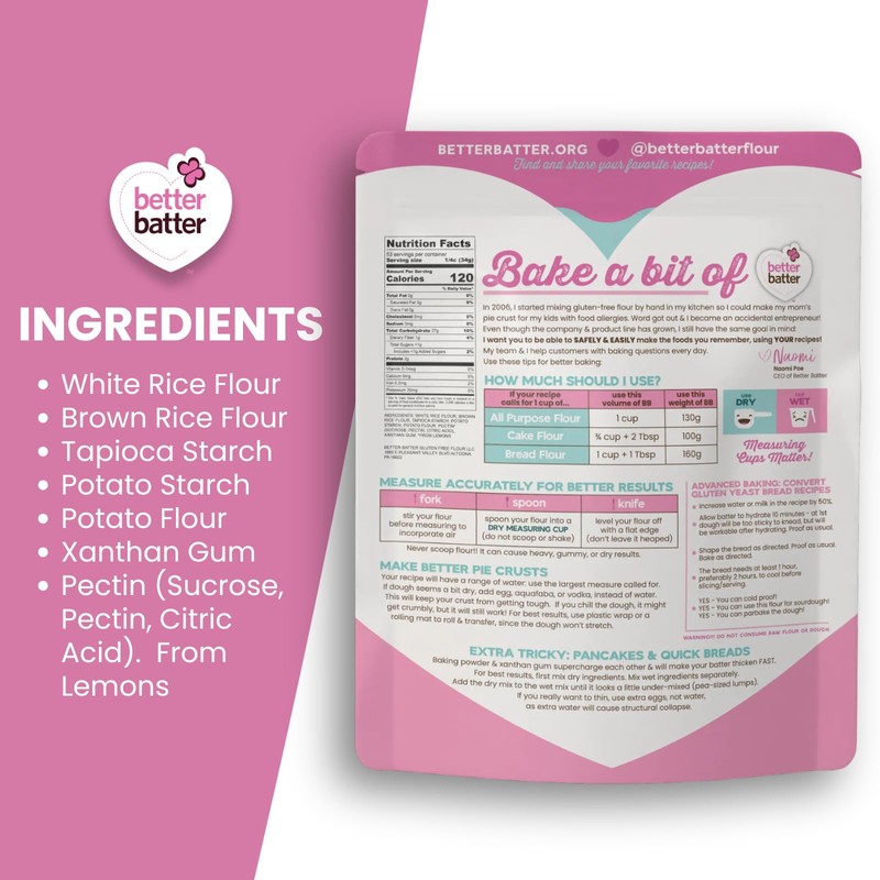Better Batter Original Blend Multipurpose Certified Gluten-Free Flour, Top 9