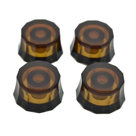 Dopro Set of 4 USA 24 Fine Spline Lampshade Style Guitar Knobs Electric Guitar Speed Control Knobs for PRS/LP/SG/Les Paul Amber with Black