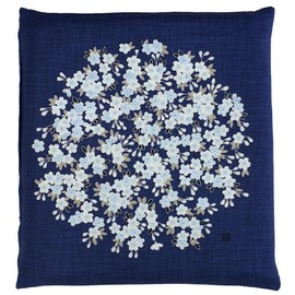 Merry Night Z603-72 Zabuton Cover, Hanamaru, Navy, Mesenban, Approx. 21.7 x 23.2 inches (55 x 59 cm), Double-Sided Print, Zipper, Modern, Japanese Room, Japanese Style, Washable