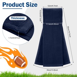 Shimeyao 2 Pcs Cotton Sports Football Towel with Closure Pitching Football Sweat Towel for Sports Gym Men Women Accessories(Dark Blue,Classic)