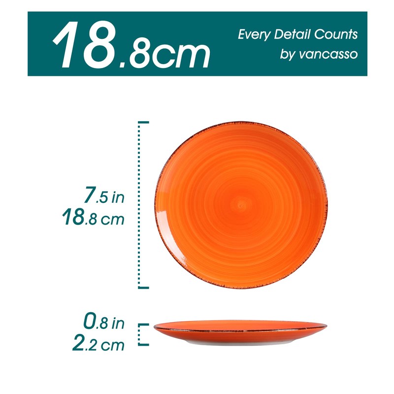 vancasso Bonita Muticolor Salad Plate Set of 6, 7.5 Inch