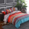 Double Size Bohemian Duvet Cover Red and Blue Colorful Boho