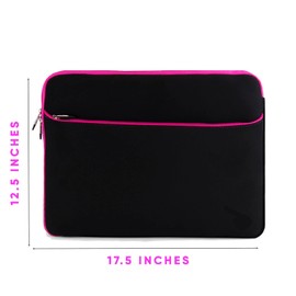 17-Inch Laptop Carrying Sleeve – Slim Water Resistant Zippered Protective Case for Large Notebook, Ultrabook, Portable Monitor