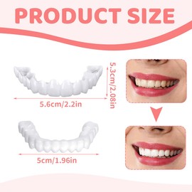 JAWUZ 4 Pairs of Dentures Make Yourself Dentures for Attaching Veneers Teeth for Attaching Smile Teeth Veneers Comfort Teeth Top and Bottom Teeth Whitening Cover Bad Teeth