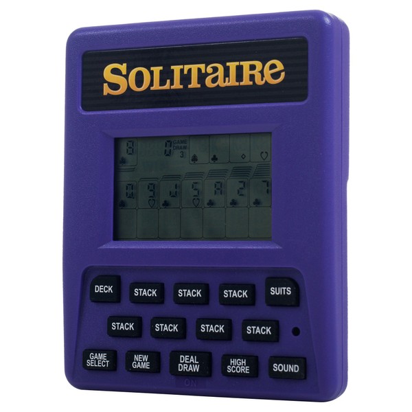 Trademark Poker Electronic Handheld Solitaire Game, Blue, 0.75" L x 3.375" W x 4.25" H