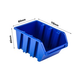 PAFEN Set of 100 x Stacking Boxes NP4 Blue Storage Boxes Sorting Boxes