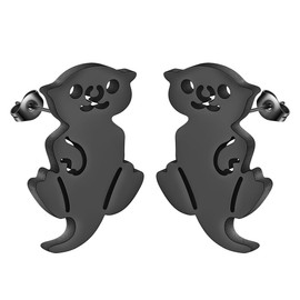 Tiny Otter Earring Stainless Steel Minimalist Baby Sea Otter Stud Earrings for Women Men Animal Jewellery Gift, Stainless Steel