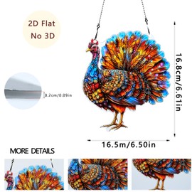 Thanksgiving Turkey Ornaments Colorful Window Hanging Decorations Home Wall Decor for Indoor Outdoor